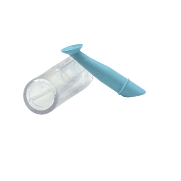 Seitenansicht, Schrägsauger DMV für formstabile Kontaktlinsen, hellblau