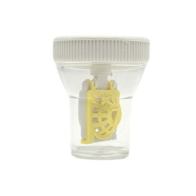 Kontaktlinsenbehälter mit Ventil weiß/gelber Deckel, verschlossen