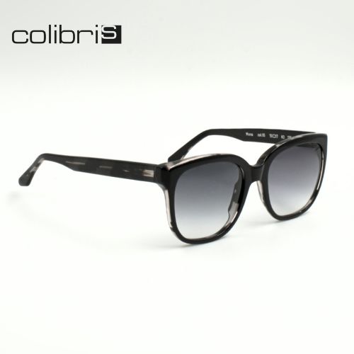 Sonnenbrille - Colibris quadratisch, schwarz, transparent meliert, Seitenansicht rechts