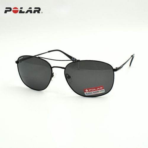 POLAR® Sonnenbrille Pilotenstil, schwarz, unisex zeitlos, Frontansicht