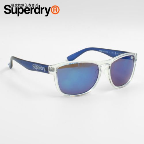 Superdry® Sonnenbrille rechteckig, blau, transparent Damen Herren außergewöhnlich modern, Seitenansicht rechts