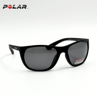 POLAR® Sonnenbrille rechteckig rund, schwarz Sport Berg aktiv unisex, Frontansicht