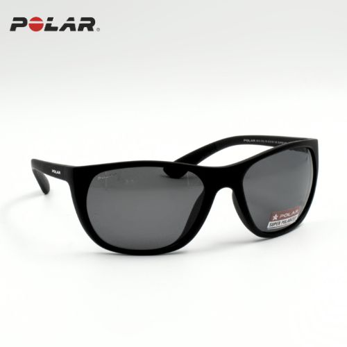 POLAR® Sonnenbrille rechteckig rund, schwarz Sport Berg aktiv unisex, Frontansicht