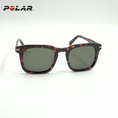POLAR® Sonnenbrille quadratisch, Shiny Havanah Damen, Frontansicht