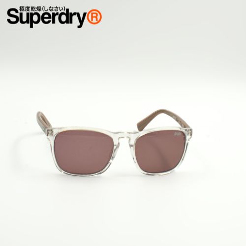 Superdry® Sonnenbrille rechteckig, transparent, Holzoptik modern außergewöhnlich Damen Herren, Frontansicht