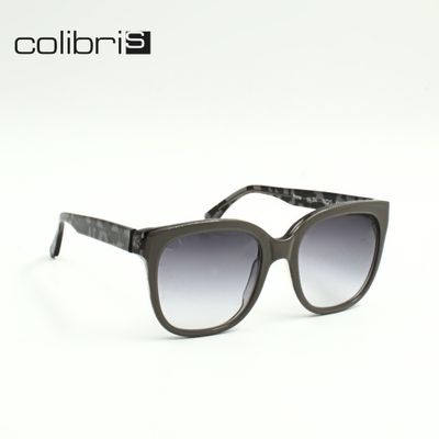 Colibris Damen-Sonnenbrille quadratisch, taupe, gemusterte Bügel, Seitenansicht rechts