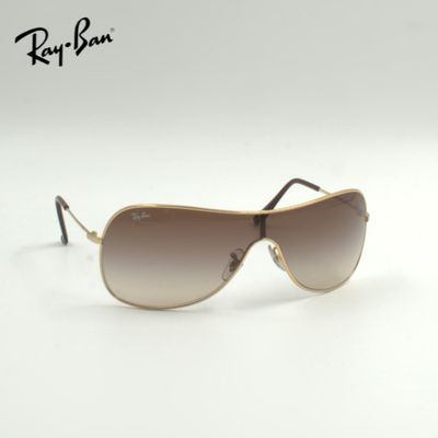 Sonnenbrille - Ray Ban® 3211 001/13 Ray Ban® Sonnenbrille Pilotenstil, gold, braun unisex Damen Herren zeitlos durchgängiger Steg, Frontansicht