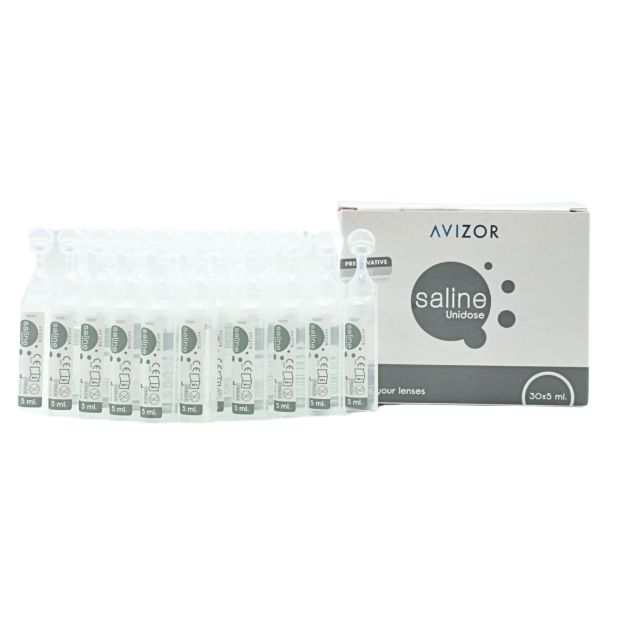 Verpackung und Einzelampullen à 5x der Saline® Unidose Kochsalzlösung