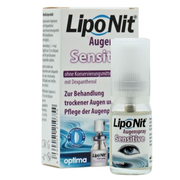 Verpackung und Fläschchen Lipo Nit® Augenspray 10ml