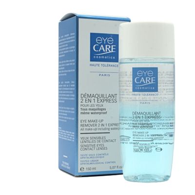 eyeCARE™ Abschmink-Emulsion 2in1 Express, 150ml Verpackung und Flasche des eyeCARE™ Make-Up Entferner