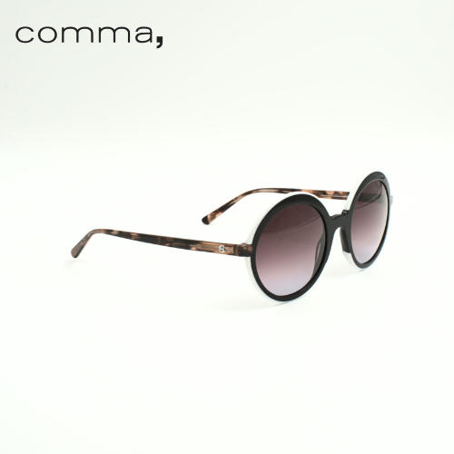 Sonnenbrille - comma, 77121 30 comma Sonnenbrille rund, schwarz, weiß, shiny Havanah Damen, Seitenansicht rechts