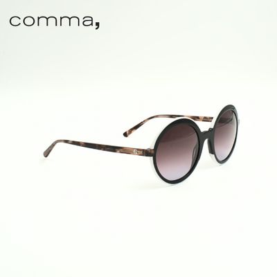 Sonnenbrille - comma, 77121 30 comma Sonnenbrille rund, schwarz, weiß, shiny Havanah Damen, Seitenansicht rechts