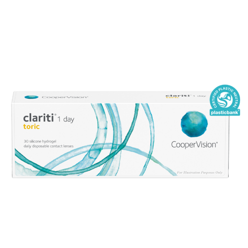 Vorderansicht der Verpackung clariti™ 1 Day, torisch