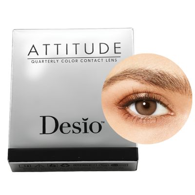 Deep Brown Farblinsen mit Verpackung und natürlichem Farbeffekt am Auge