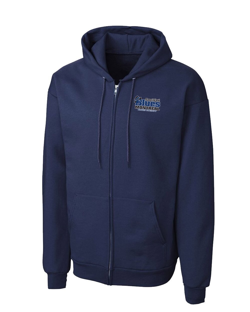 Navy Unisex Zippered Hoodie Sweatshirt