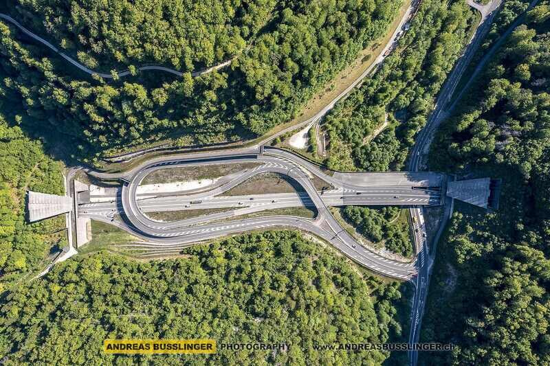 Autobahnausfahrt A16 bei St. Ursanne, Kanton Jura