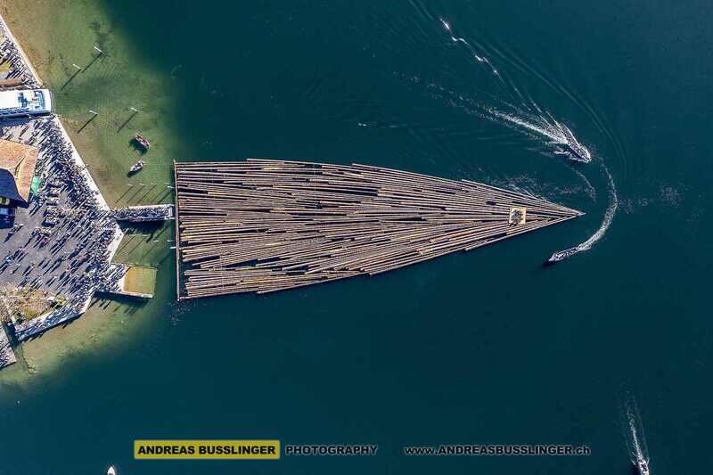 Flössen auf den Ägerisee, Oberägeri, Kanton Zug