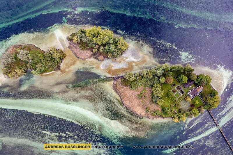 Werd-Insel im Rhein bei Eschenz, Kantone Thurgau und Schaffhausen
