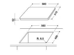 ANAFE ARISTON NIA 641 B INDUCCIÓN 60CM