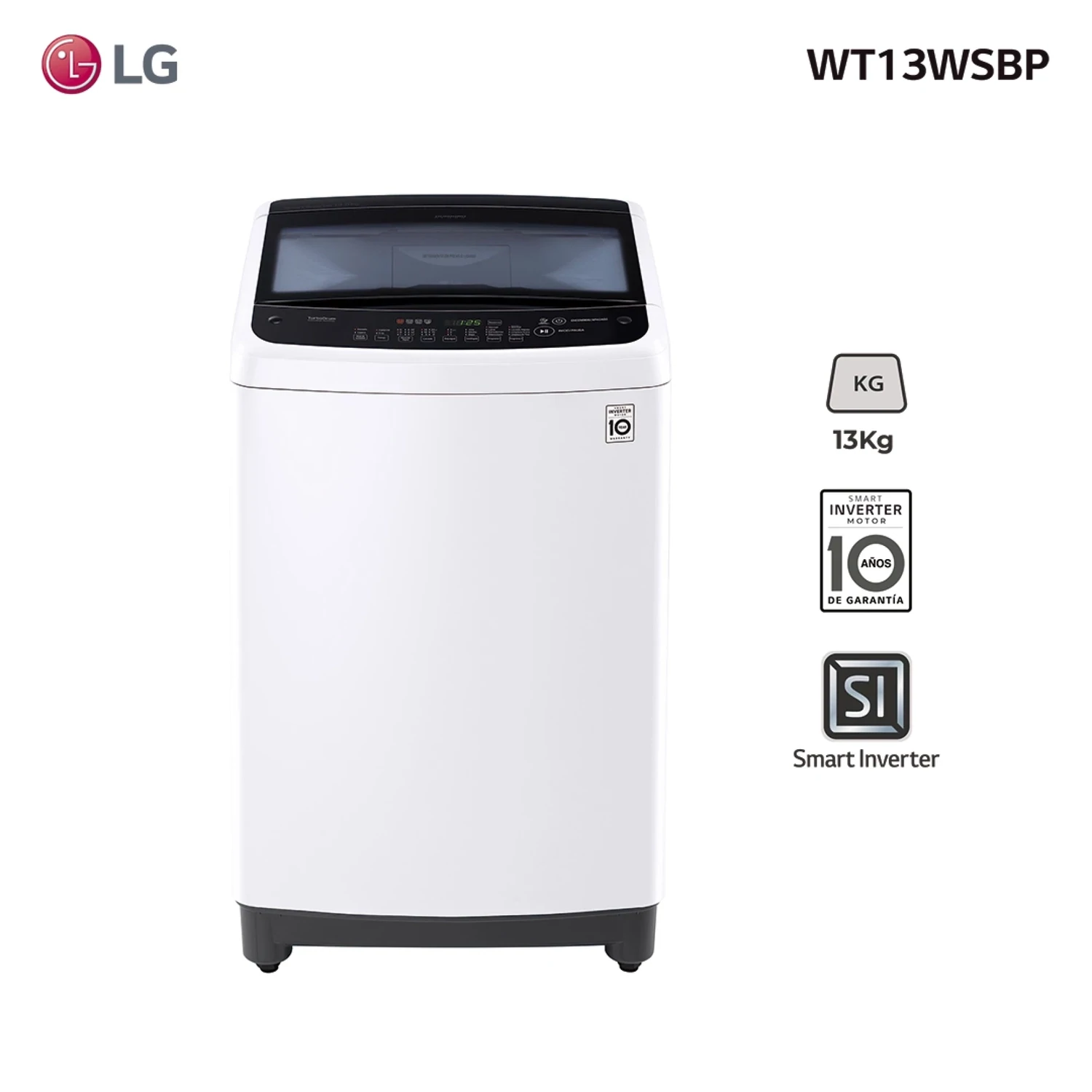 Lavarropas LG inverter carga superior 13 Kg WT13WSBP