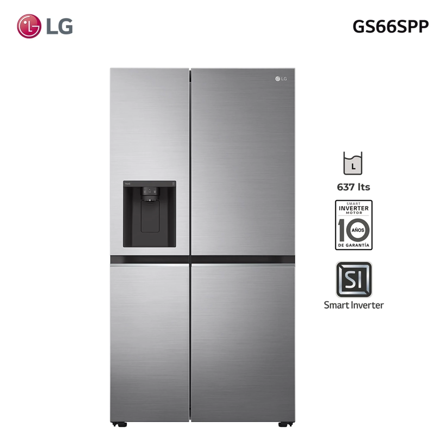 Refrigerador Heladera LG inverter 637L GS66SPP Side BY Side