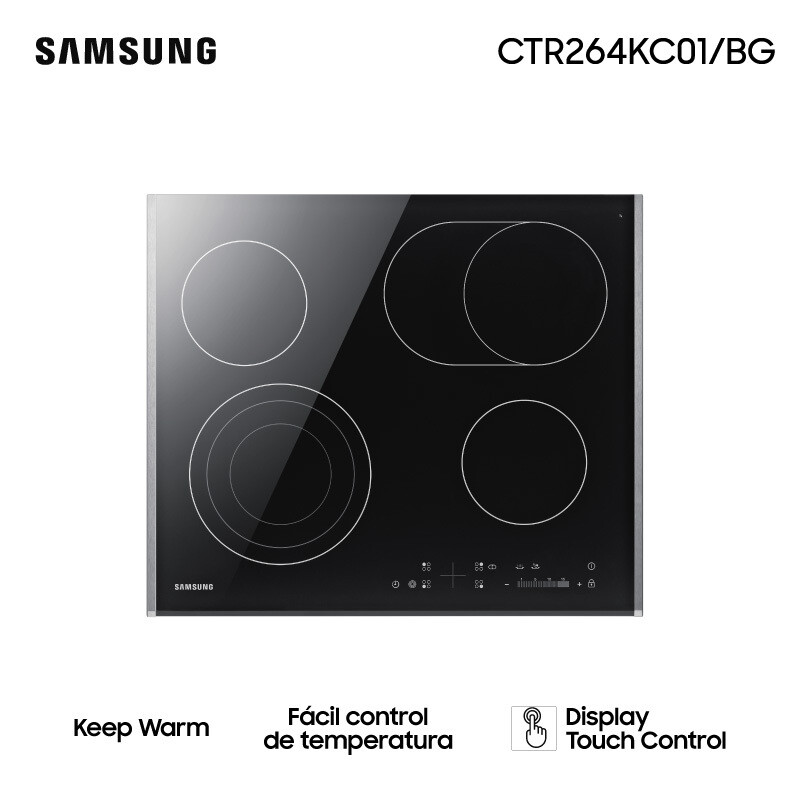 Anafe Electrico Samsung 4 Hornallas Touch 15 Niveles CTR264KC01