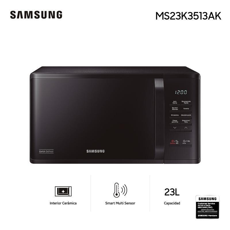 Microondas Samsung 23Lts 800W Ceramic MS23K3513AK