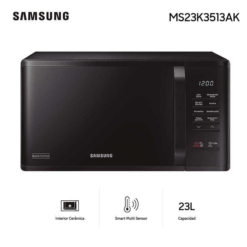 Microondas Samsung 23Lts 800W Ceramic MS23K3513AK