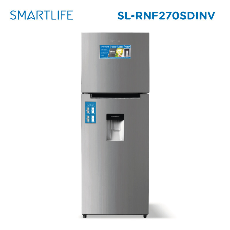 Heladera Refrigerador Smartlife Inoxidable 249Lts dispenser SL-RNF270SDINV
