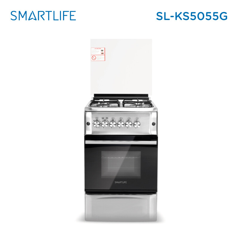 Cocina A Gas Smartlife Sl-ks5055g Frente Inox Grill Gas Color Gris