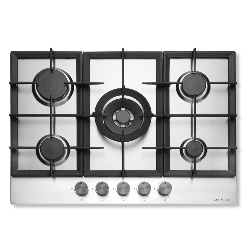 Anafe A Gas Smartlife 5 Hornallas 70x60cm Inox C/encendido SL-A7060GC
