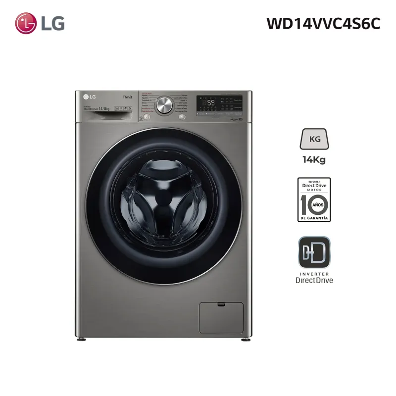Lavasecarropas LG frontal inverter 14Kg WD14VVC4S6C