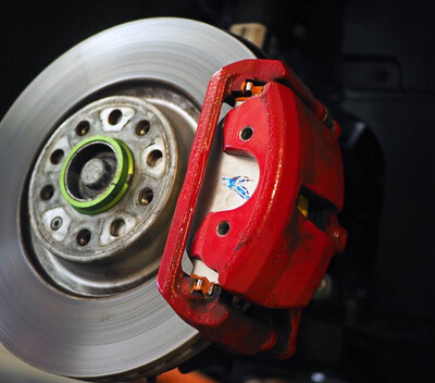Titanium brake pad shims for Audi S3 8V