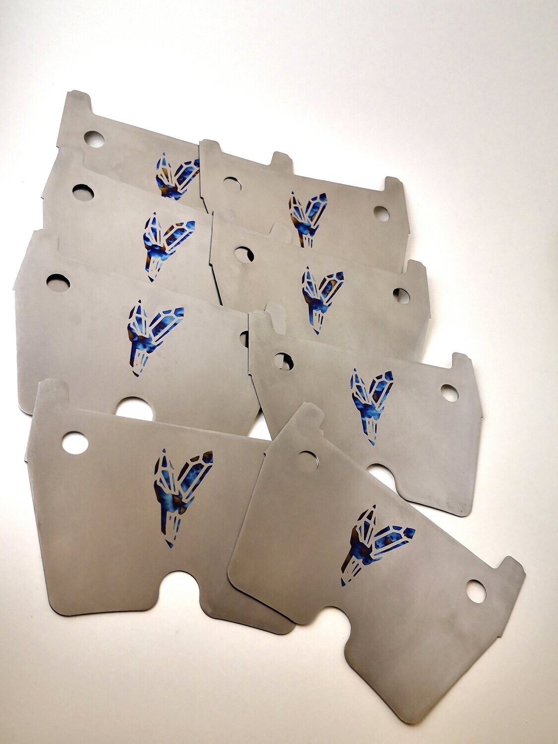 Titanium break pad shims for Audi R8 / RS4 / RS5 / RS6 / TT RS Brembo 8pot