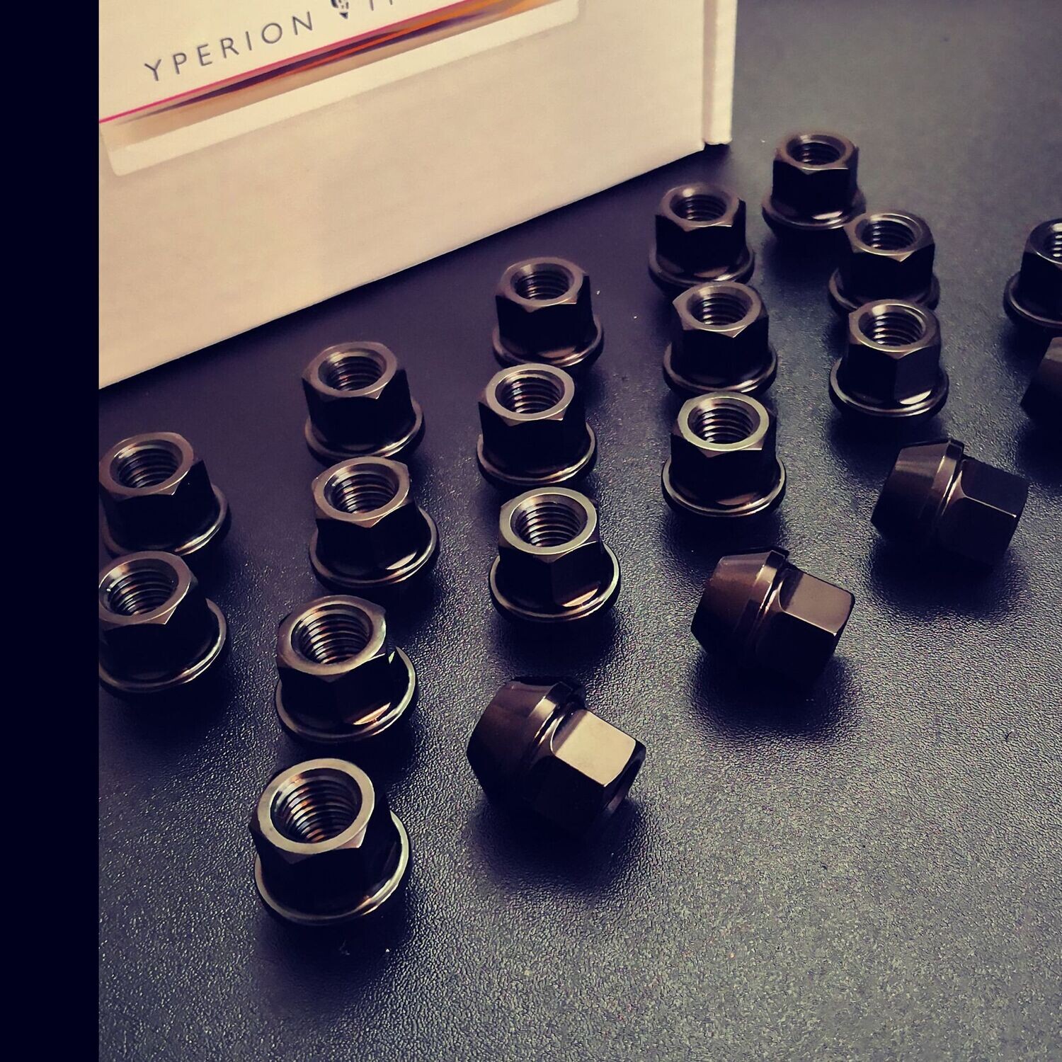 Titanium lug nuts for Mazda RX8 (DLC coating), 23mm long