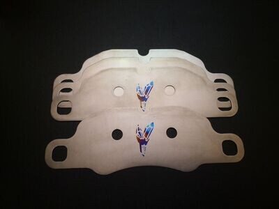 Titanium brake pad shims for Porsche Cayman 718 S 982