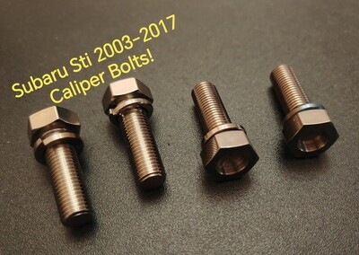 Titanium caliper bolts for Subaru STi 2003-2017 Brembo Black and Gold