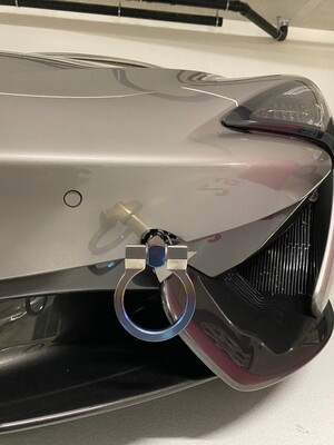 Folding race titanium tow hook for McLaren