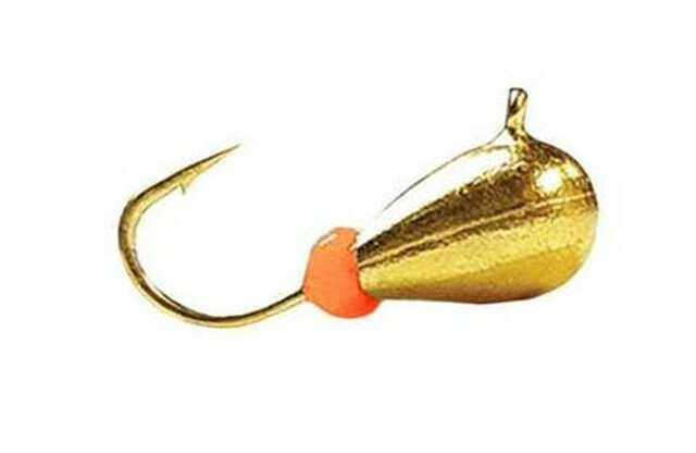 Fiskas Wolfram Jigs 3mm Gold w/ Orange Bead, GB84-3