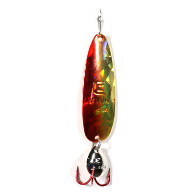 CLAM RIBBON LEECH FLUTTER SPOON 1/8OZ RED/GOLD HOLO