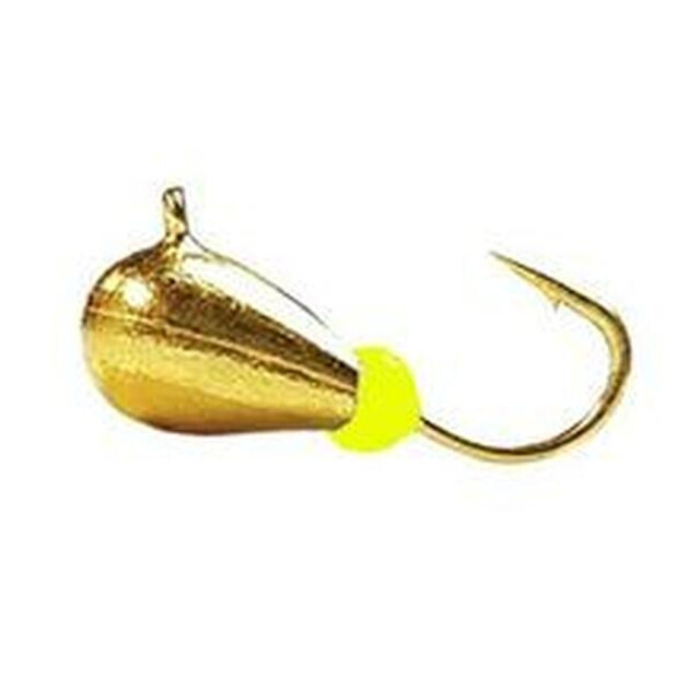 Fiskas Wolfram Jigs 6mm Gold w/ Chartreuse Bead, GB83-6
