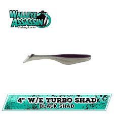 Walleye Assassin Turbo Shad 4" Black Shad