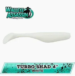 Walleye Assassin Turbo Shad 4" White