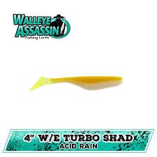 WALLEYE TURBO SHAD 4"ACID RAIN BASS ASSASSIN