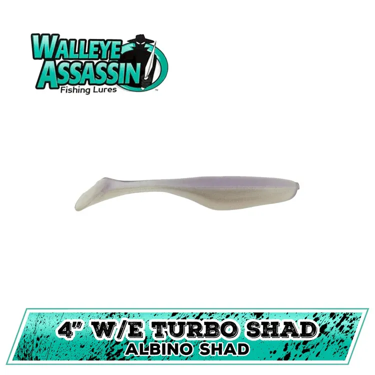WALLEYE TURBO SHAD 4"ALBINO SH BASS ASSASSIN