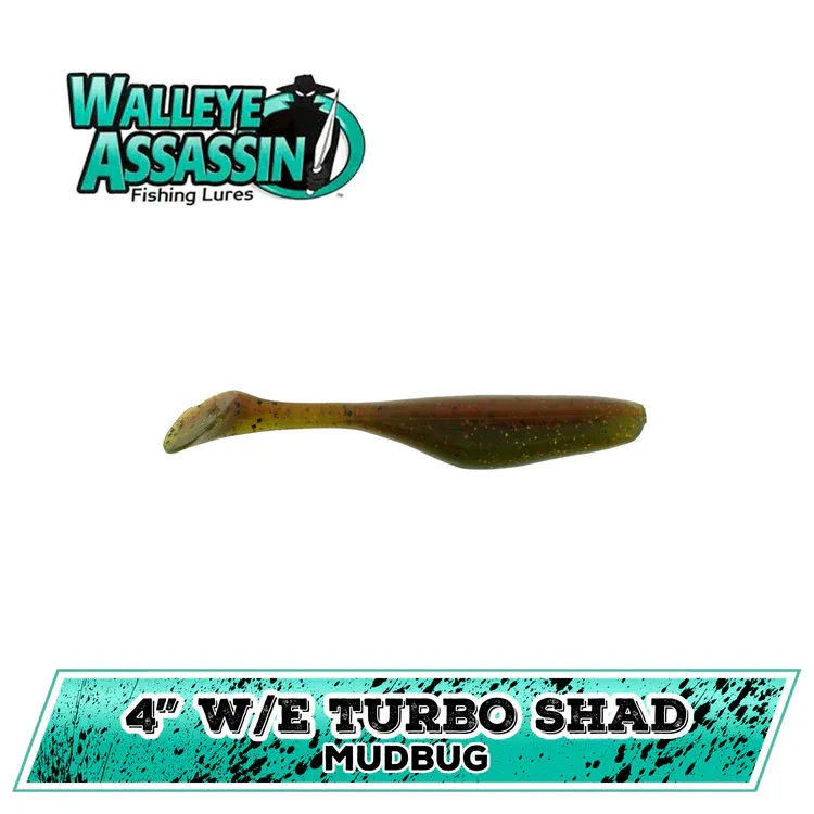 WALLEYE TURBO SHAD 4"MUDBUG BASS ASSASSIN