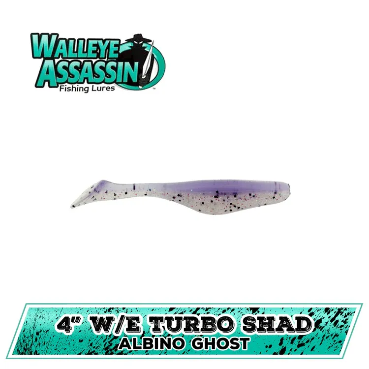 WALLEYE TURBO SHAD 4"ALBN.GHST BASS ASSASSIN