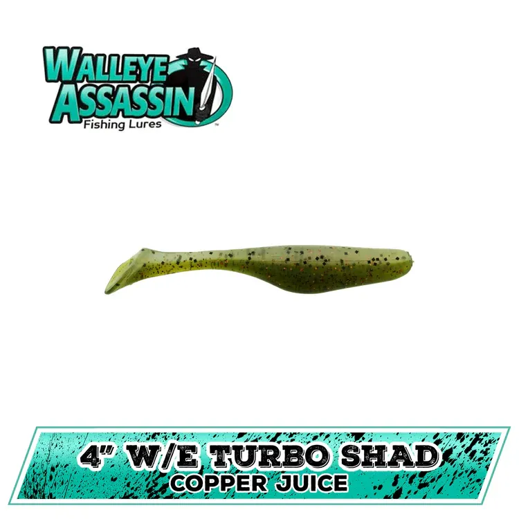 WALLEYE TURBO SHAD 4"COPR JUIC BASS ASSASSIN