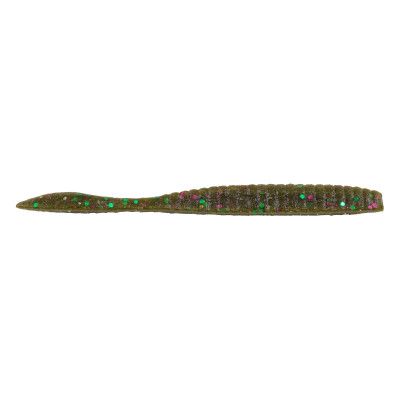 BERKLEY POWERBAIT FLAT WORM 3.6" 10PK GREEN PUMPKIN PARTY