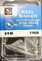 Bead Keel Sinker 2pk 5/8oz